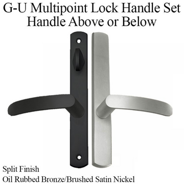 G-U ALLEGRO LEVER, 30MM PLATE, SOLID BRASS, INACTIVE, THUMBTURN ONLY (HANDLES DO MOVE) - OIL RUBBED BRONZE / BRUSHED SATIN NICKEL